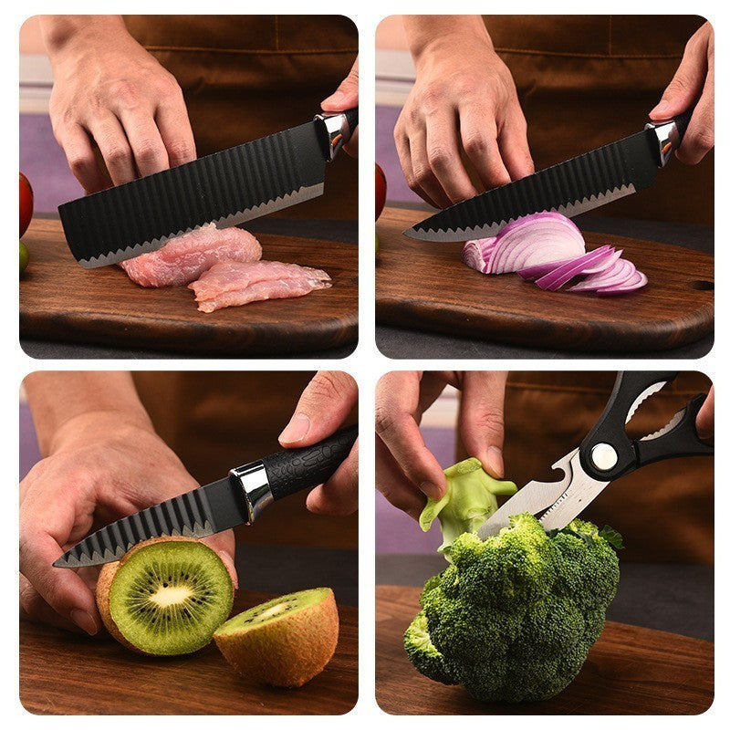 SteelChef Pro 6 Peças – Kit de Facas Profissionais Antiaderentes